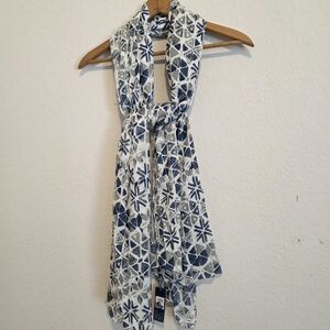 NWT VIVANTE by VSA Geometric Scarf / Wrap Coastal Beachy Resortwear Blue Green